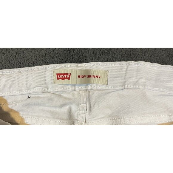 Levis 510 Boys Men’s Skinny Jeans 26x26 12R  Stretch White Denim Red Tab - Picture 9 of 12